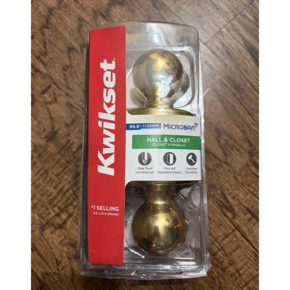 New Kwikset Hall and Closet Gold Door Knob
